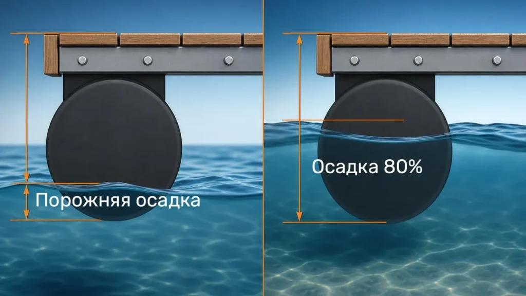 схема осадки понтона